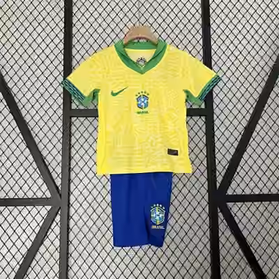 2024 Brazil Home Adult/Kid kits7 Adult size：S/M/L/XL/2XL Kid size：16/18/20/22/24/26/28