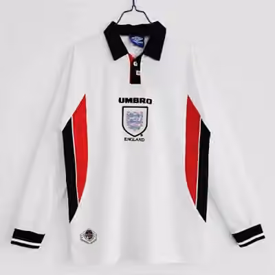1998 England Home Long sleeves Retro shirt S-2XL