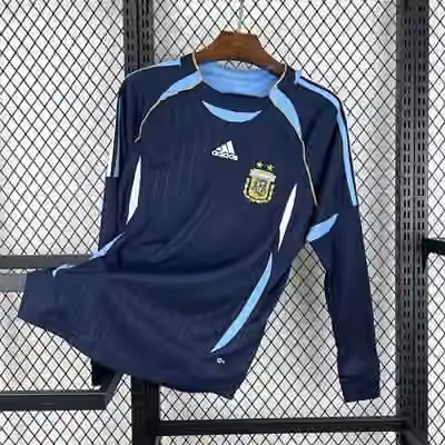2006 Argentina Away Long Sleeves Jersey（ Retro）
