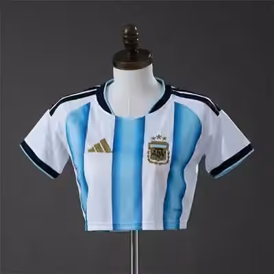 （Women's ）2026 Argentina Home Crop Top Style S-XXL