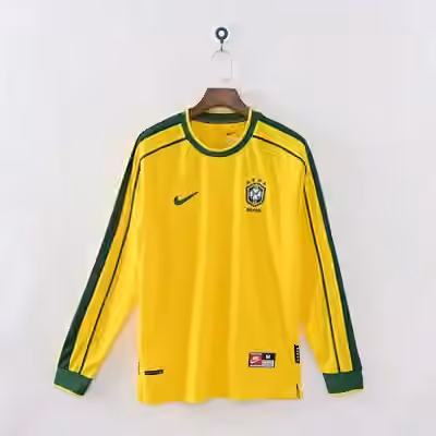 1998 Brazil Home Long Sleeve Jersey（Retro）