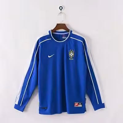 1998 Brazil Away Long Sleeve Jersey（Retro）