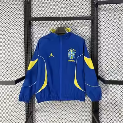 2026 Brazil World Cup Royal Blue Jumpman Casual Training Windbreaker