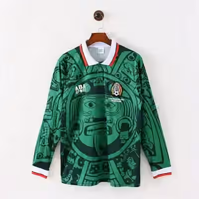 1998 Mexico Home Long Sleeve Jersey（Retro） S-2XL