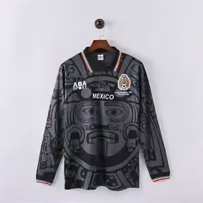1998 Mexico Third Away Long Sleeve Jersey（Retro） S-2XL