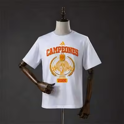 2026 Spain "We Are Champions" T-Shirt White S-3XL