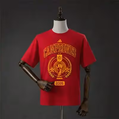 2026 Spain "We Are Champions" T-Shirt Red S-3XL
