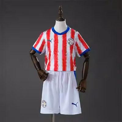 2026 Paraguay Home Jersey Kids Kit Size 16-28