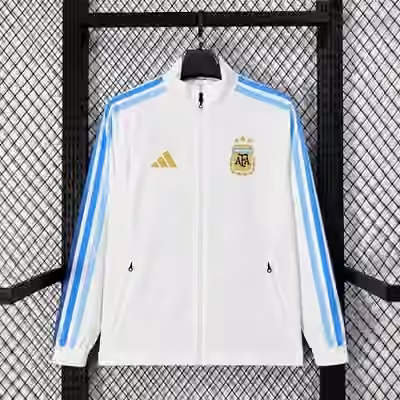 2026 Argentina White Classic Casual Training Windbreaker S-3XL
