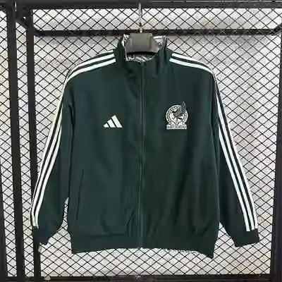2026 Mexico Retro Sports Reversible Stand Collar Long Sleeve Full Zip Jacket