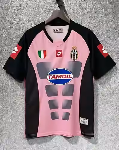 2002/03 Juventus Pink‑Black Retro Goalkeeper Jersey S-2XL
