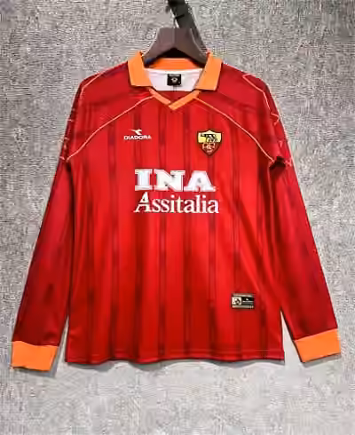 1999/00 Roma Home Long sleeves Jersey（Retro）S-2XL