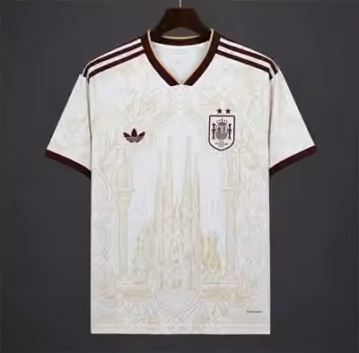 2026 Spain White Gold Literature Graphic Special Jersey S-4XL