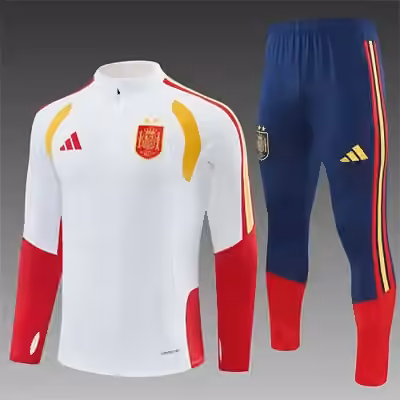 2026 Spain 1/4 Zip Training Kit (Top + Long Pants) S-2XL/Kids Size：10-18